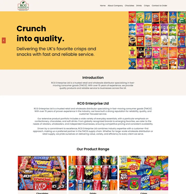 Web development portfolio: custom WordPress website for RCG Enterprise by Muhammad Yaqoob