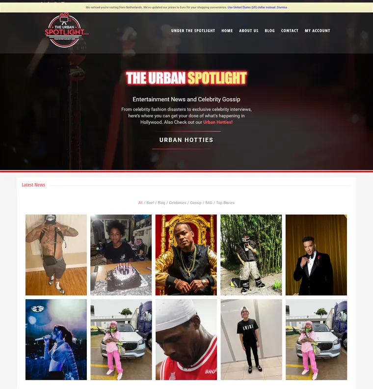 Custom WordPress website for The Urban Spotlight developed by Muhammad Yaqoob