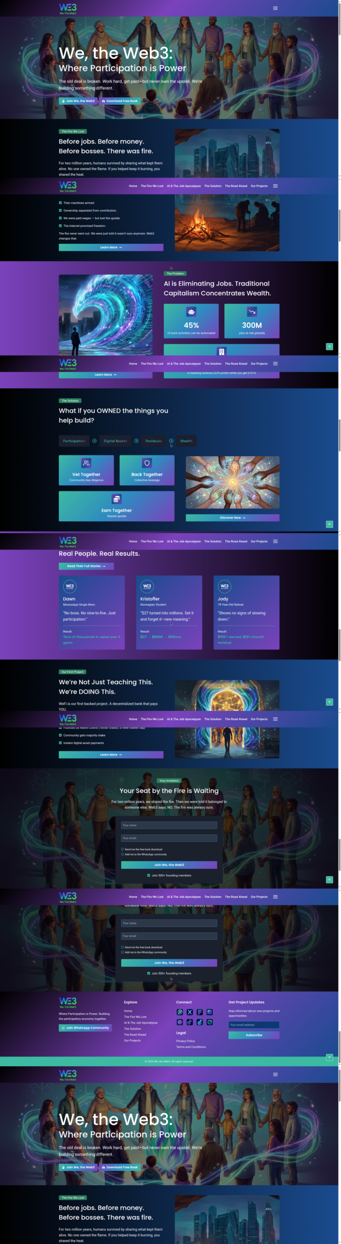 We, The Web3 homepage showcase — web3 website design case study